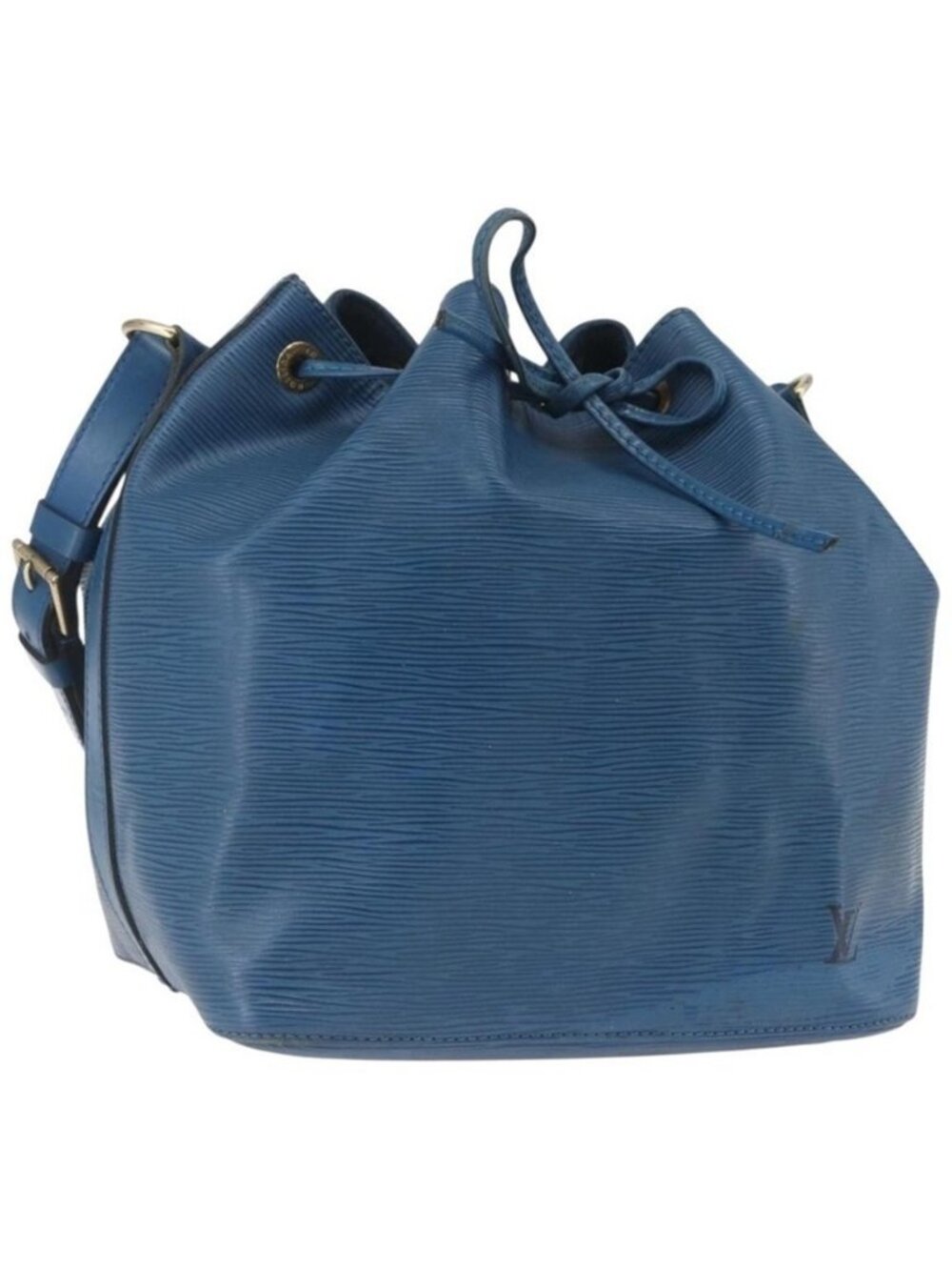 Authentic LOUIS VUITTON Epi Petit Noe Shoulder Bag Blue M44105 LV